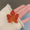 Classic Maple Leaves Design Brooch For Women Men Rhinestone Collar Lapel Brooches Pins Winter Jewelry Accessories - Image 2