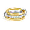 Multi-layer Stackable Finger Rings Shiny Cubic Zirconia Link Ring Gold Plated Stainless Steel Jewelry Accessory - Image 13
