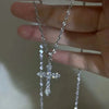 Shiny Crystal Zircon Cross Pendant Necklace for Women Girls Punk Silver Color Thin Chain Necklace Party Jewelry Birthday Gift - Image 2