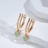Water Drop Emerald Green Zircon Earrings For Women Rose Gold Color Wedding Jewelry Dangle Earrings - Image 3
