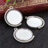 5pcs 20mm 25mm 30mm Inner Size Rotation Double Side Rhodium 8 Colors Cameo Cabochon Base Setting Charms Pendant - Image 8