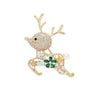 Cubic Zircon Pearl Elk Deer Brooch Pins For Women Men Christmas Animal Year Gift Jewelry - Image 6