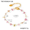 Colorful Crystal Pendant Necklace Bracelet Set 2pcs Women Stainless Steel Gold Plated Chain Bohemian Jewelry Accessories - Image 9