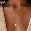 Y-Shaped Stainless Steel Necklace Gold Color Jewelry Rectangle Link Chain Choker Freshwater Pearl Pendant Necklace - Image 1