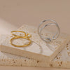 Skyrim Minimalist Double Layer Open Rings Women Stainless Steel Adjustable Finger Ring Geometric Jewelry Wedding Gift - Image 3