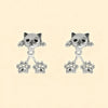 Dangle Cat Earrings with Layered Kitten Charms - Image 2