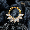 16G Marquise CZ Hinged Segment Hoop Nose Ring Titanium Septum Piercing Cartilage Daith Hoop Earring - Image 3
