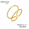 Stainless Steel Double Layer Open Rings Women Minimalist Adjustable Finger Ring Geometric Jewelry Birthday Gift - Image 6