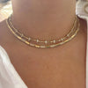 Selling Women Jewelry Set Gold Color CZ Tear Drop Dog Bone Charm Link Chain Choker Necklace Bracelet - Image 2