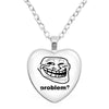 Rage Comic Necklace Derp Face Trollface Funny Meme Cartoon Glass Heart Shape Pendant Chain Necklace Charm Jewelry Collect Gift - Image 19
