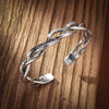 Vintage Mens Jewellery Woven Twist Texture Bracelet Bangles for Women Men Thai Silver Statement Bracelet Punk Party Jewelry Gift - Image 5