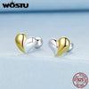 Silver Snowflake Heart Angel Wing Stud Earrings Women Sun Star Zircon Ear Studs Wedding Party Jewelry Gift - Image 4