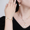 Gold Plated Lucky Stainless Steel Five Leaf Flower 3PCS Jewelry Set Bracelet Necklace Earrings for Women Party Jewelry Clover - Image 5