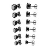 Six-Pair Stainless Steel Stud Earring Set with Cubic Zirconia in Multiple Colors - Image 5
