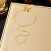 316L Stainless Steel Charm Oval Inlay Zircon Back of Hand Chain Finger Bracelet Lady Classic Jewelry Gift - Image 8