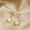 Flower Hanging Earrings for Women Pink White Color Translucent Petals Crystal Imitation Pearl Female Dangle Earrings - Image 11