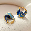 French Retro Enamel Glaze Spiral Drop Earrings Irregular Earring For Women Jewelry Accessories Gift - Image 3