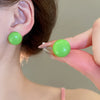 Pink Blue Oil-dropping Round Oval Stud Earrings Unique Design Bean Beads Ear Studs Earrings Temperament Ear Accessories - Image 22