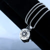 Hip Hop men's Necklace Viking Compass Pendant Retro Silver Color Stainless Steel Chain Punk Style Jewelry Gift - Image 2