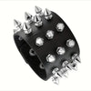 PU Leather Studded Bracelet Punk Spike Rivets Cuff Black Wristband Bracelet For Rock-Themed Events Festival Hombre - Image 4