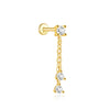 Silver Shiny Star/Heart Zircon Heart Shaped Flat Back Piercing Earring for Women Internal Thread Party Gifts - Image 9