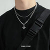 Hip Hop Zircon Star Double Layer Necklace For Men Women Charm Titanium Steel Pendant Chain Unisex Jewelry - Image 2