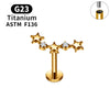 Titanium 16G CZ Star Flat Back Stud Earring Internal Thread Ear Cartilage Tragus Lobe Conch Helix Piercing Jewelry - Image 7