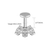Titanium 16G Marquise CZ Screw Flat Back Vertical Helix Piercing Cartilage Stud Earring - Image 14