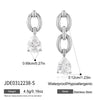 Asymmetric Water Drop Zircon Earrings For Women Gold Plated Stainless Steel Thick Chain Earrings Jewelry - Image 8
