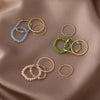4Pcs Women's Ring Summer Crystal Beaded Vintage Rings Set Korean Women Jewelry Temperament Accessories Sweet Aesthetic Gift - Image 1