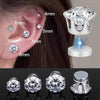 Punk Style Round Zircon Magnet Earrings Crystal Strong Magnetic Ear Stud Clip Earrings for Men Women Non Piercing Jewelry Gift - Image 3