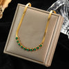 316L Stainless Steel Green Zirconia Crystal Necklace For Women Chain Choker Jewelry Party Wedding Gifts - Image 7