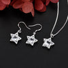 Silver pretty Crystal Star earring necklace for Women Party Wedding Jewelry Couple gift - Image 3