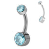 Titanium Belly Button Rings 10mm 12mm with Round CZ Internally Threaded Navel Rings Belly Bars - Image 10
