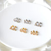 Stainless Steel Initials Letters A-Z Stud Earrings For Women Girls Gold Color Cubic Zirconia Small Mini Earrings Gifts - Image 3