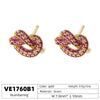 Multicoloured Zirconia Stud Earrings Women's Dazzling Round Knot Earrings Wedding Party Jewellery Gift - Image 3