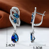 Female Blue Rainbow Stone Earring Silver Color Clip Earrings For Women Charm Crystal Zircon Wedding Jewelry - Image 18