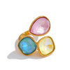 Stainless Steel Colorful K9 Crystal Open Adjustable Ring Golden Pvd Plated Finger Jewelry - Image 12