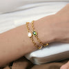 Green White Oval Zircon Bracelet For Women Minimalist Gold Pvd Plated Stainless Steel Bracelet Jewelry Gift - Image 2