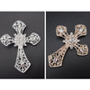 Tangtang Resplendent Cross Silvery And Golden Rhinestone Shiny Brooch Pin for Women/Men Jewelry Hollow Decoration - Image 2