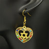 Heart Hexagram Star of David Jewish Earring for Women Rhinestone Stainless Steel Gold Color Amulet Drop Earrings Jewelry E6474S0 - Image 5