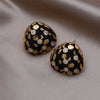 Korea jewelry gold plated black baking paint stereo zircon water drop earrings elegant women's daily accessories - Image 7