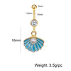 Stainless Steel Belly Button Ring Butterfly Pearl Shell Colorful Starfish Belly Button Ring Body Piercing Jewelry - Image 2