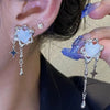 Opal Moonstone Heart-shaped Irregular Star Pendant Tassel Earrings Women Light Goth Jewelry Y2K - Image 2