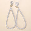 Exaggerated Water Drop Big Hoop Earrings Rhinestone For Women Luxury Designer Crystal Pendant Dangle Earrings Wedding Jewelry