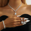 Wedding Season Women's Copper Claw Chain Water Drop Necklace Earrings Bracelet Jewelry Set Wedding Banquet Festival Gift - Image 9