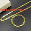 45-60CM Silver 6MM Men's Necklace Bracelet Set Gold Plating Quality Jewelry Accessories - Image 14