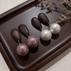 Statement Big Wooden Pearl Ball Earrings Vintage Style Creative Handmade Earings For Women - Image 5