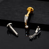 Titanium Baguette Cartilage Earring 16G CZ Dangle Helix Earlobe Labret Stud Flat Back Piercing Jewelry - Image 3