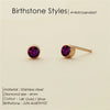 Stainless Steel Birthstone Earrings Pierced Gold Push-Pull Earrings Simple Ladies Holiday Party Gifts - Image 13